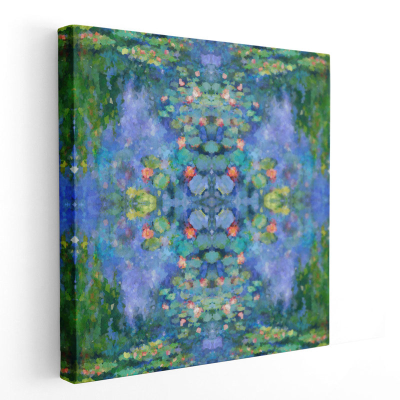 «Kaleidoscopic Water Lillies III», reproduction d'art sur toile, H 24 po x l 24 po