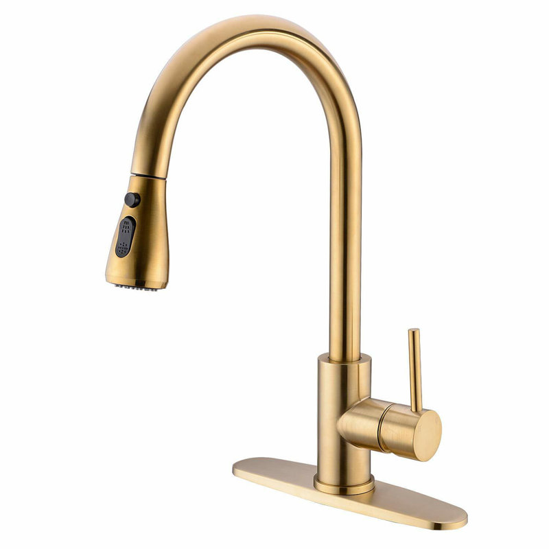 Senlesen Pull Out Kitchen Faucet, Brushed Gold