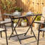Square Metal Folding Outdoor Dining Table With Umbrella Hole , 70cm cm W 70cm cm D