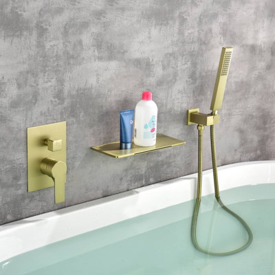 Robinet de baignoire romaine à poignée simple avec douchette