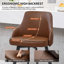 Tabouret de bar pivotant en cuir avec dossier haut (ensemble de 4)-1062960131-1062960133-1062417566