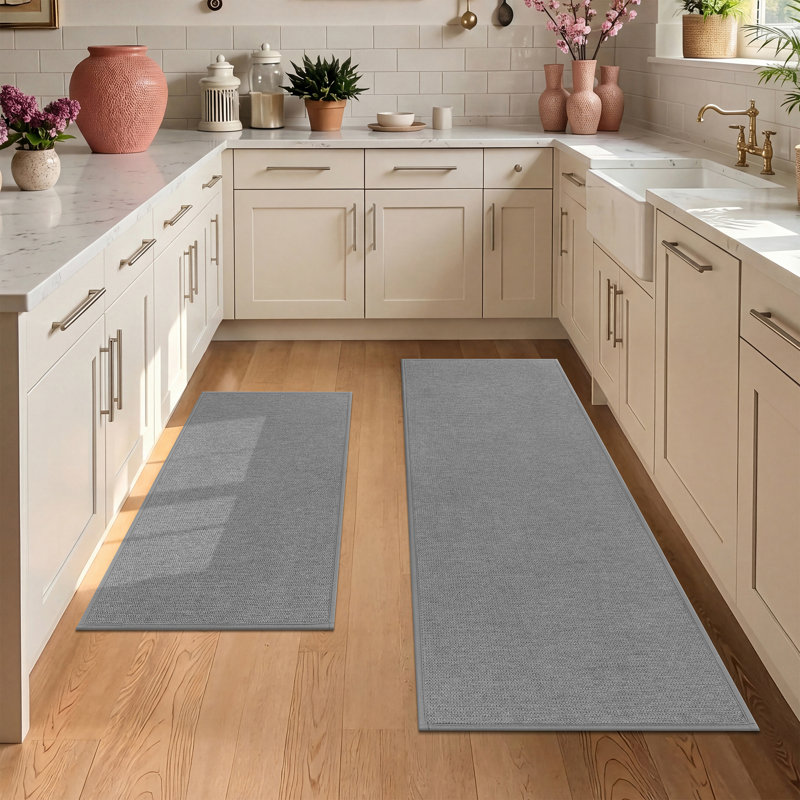 Tapis de cuisine antidérapant et antidérapant (ensemble de 2), Gray