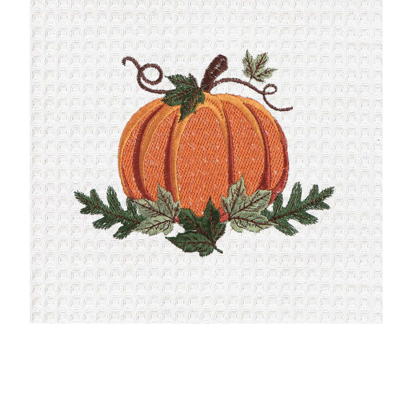 Pumpkin Patch 100% Cotton Embroidered Flour Sack Dishtowel
