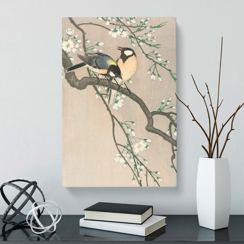 Tits On A Cherry Branch by Ohara Koson - Wrapped Canvas, 50cm H x 35cm W x 3cm D