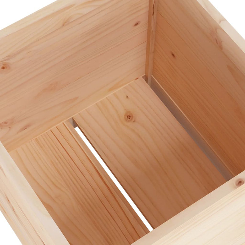 Boîte à fleurs en bois pour l'extérieur, H 19,7 po x l 19,7 po x P 19,7 po, Naturel, 2