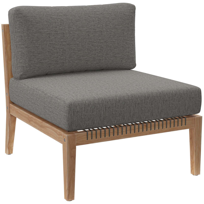 Clearwater 6-Piece Gray Teak Wood Outdoor Sectional Sofa