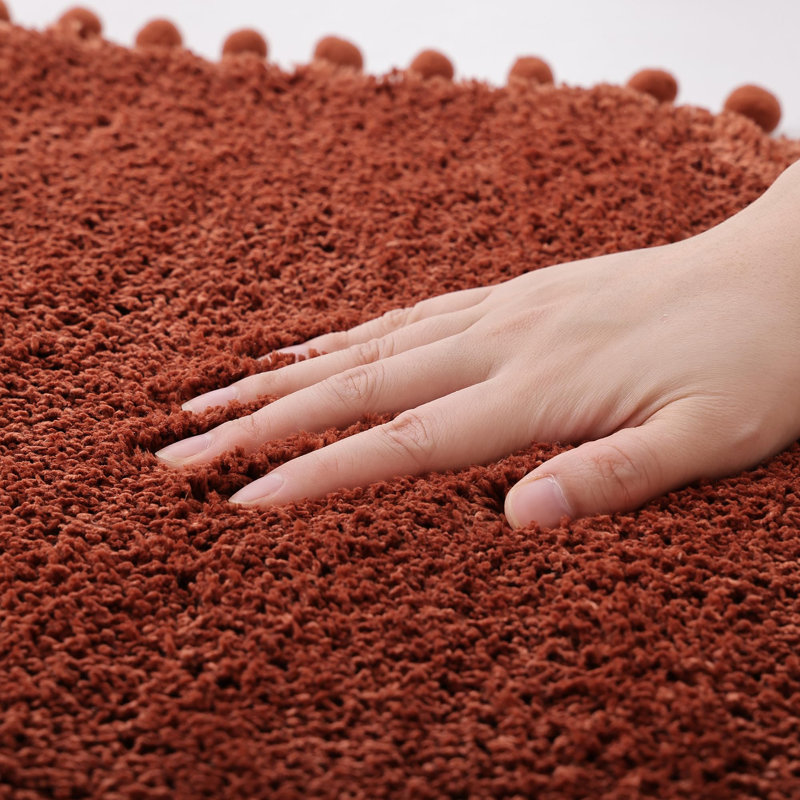 Tapis ovale avec tapis de bain Yyddeo, Simple - L 30 po x l 20 po, Terracotta
