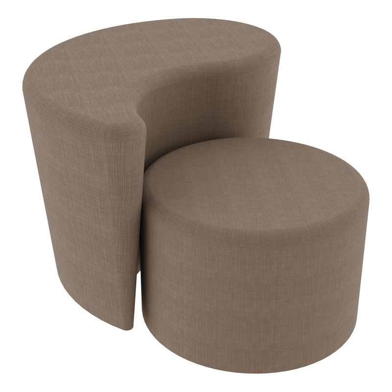 Tabouret cylindrique structuré en savoir plus, H 18 po x l 18 po x P 18 po, Brun hachuré