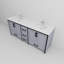 Ensemble de meuble-lavabo double l 80 po x P 22 po avec plateau blanc et robinet chromé Ziva-87293355-113115254
