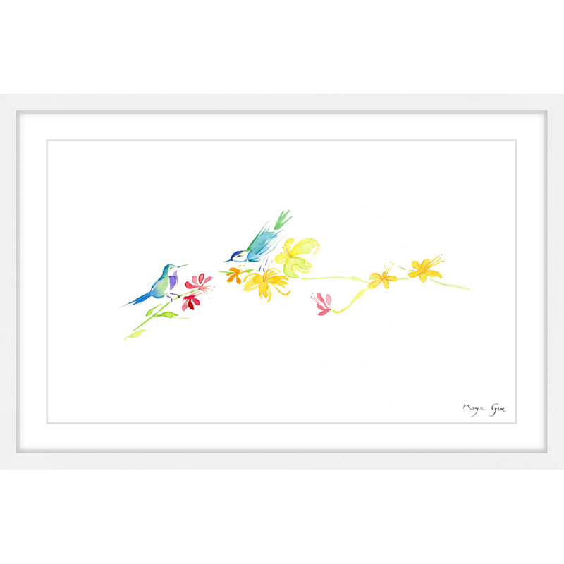 " 2 Birds " by Maya Gur, 16" H x 24" W x 1.5" D