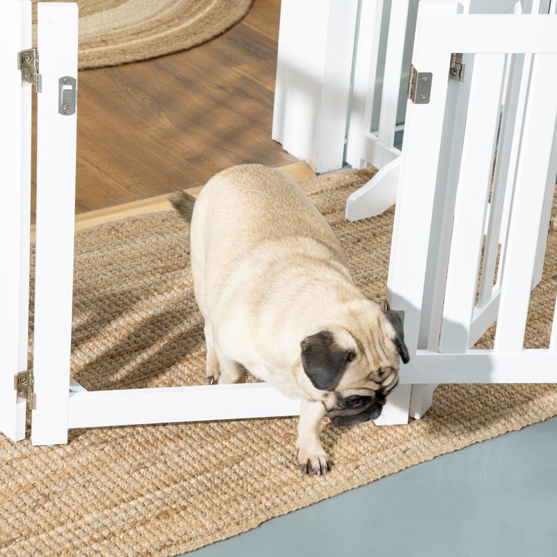Barrière pour animaux pliable et autoportante, H 23,62 po x l 80,71 po x P 11,81 po, Blanc