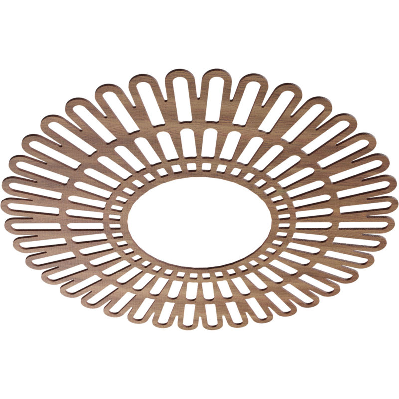 Médaillon de plafond en bois d'aulne 38 po x P 38 po x P 1/8 po Corneille, Noyer, H 38 po x l 38 po x P 0,25 po