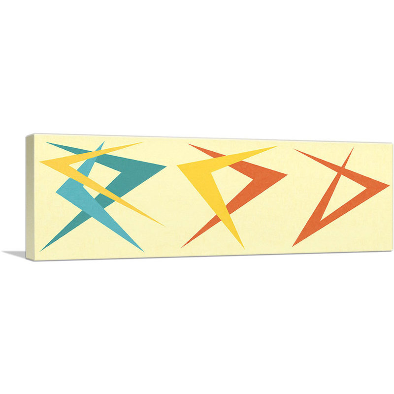 Mid-Century Modern 3, 2, 1 - Reproduction d'art graphique sur toile tendue, H 20 po x l 60 po x P 1,5 po