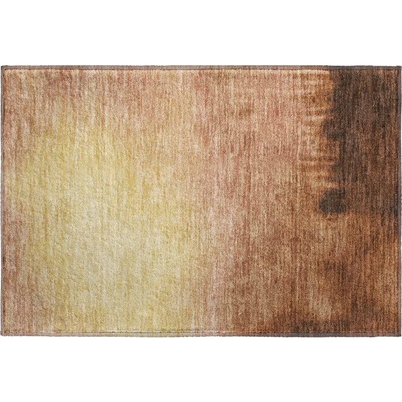 Premium Machine Washable Mayfield AMF2420 Ombre Rug, Rust, 2'6" x 3'10"