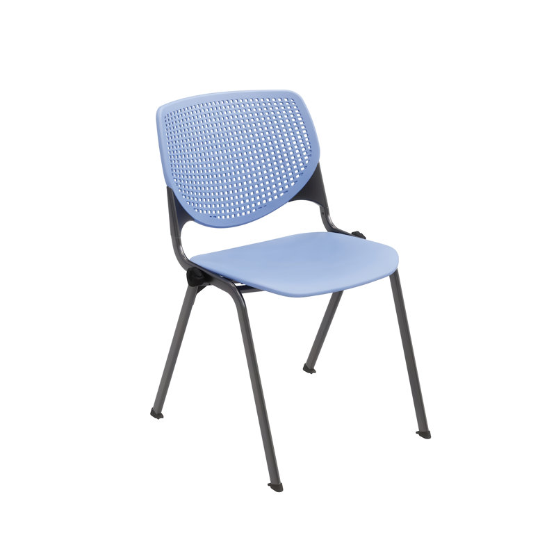 Chaise empilable sans accoudoirs Kool, Bleu marine, Bleu marine, Argent