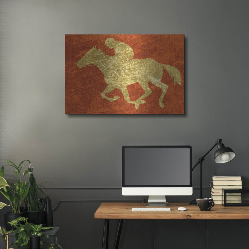 «Gold Jockey On Red» par Irena Orlov, H 24 po x l 36 po