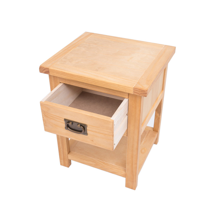 Arvilla 45cm W Solid + Manufactured Wood Bedside Table