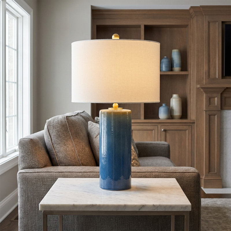 Lauren 26 Table Lamp, Deep Ocean Crackle