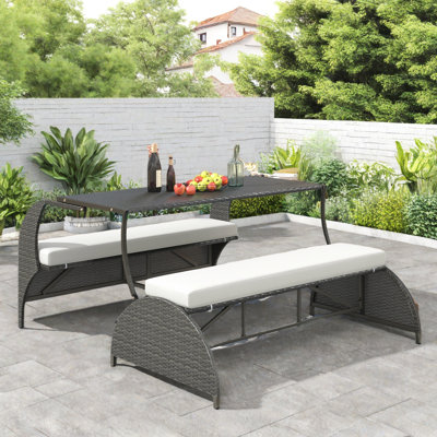 Versatile Outdoor Loveseat That Converts To Four Seats And A Table by Winston Porter