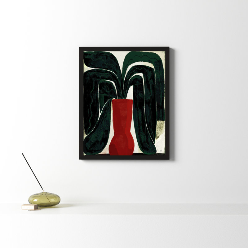 Adrianne " Plant #8 " by StudioM Painting Print, 20" H x 16" W, Black