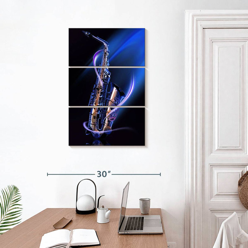 Abarca Glowing Saxophone, 32" H x 20" W