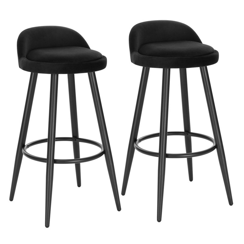 Askern Upholstered Counter Stool, Black