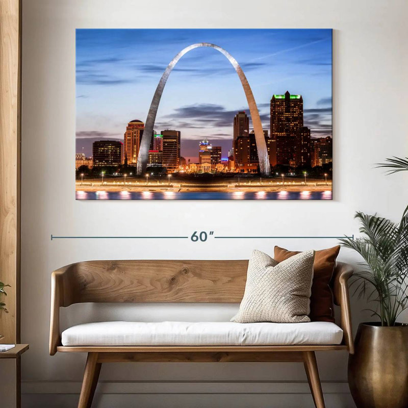 Iconic Gateway Arch, 34" H x 51" W