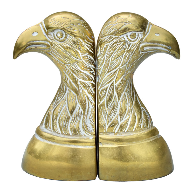 Handmade Americana Brass-Art Eagle Bookends- A Pair