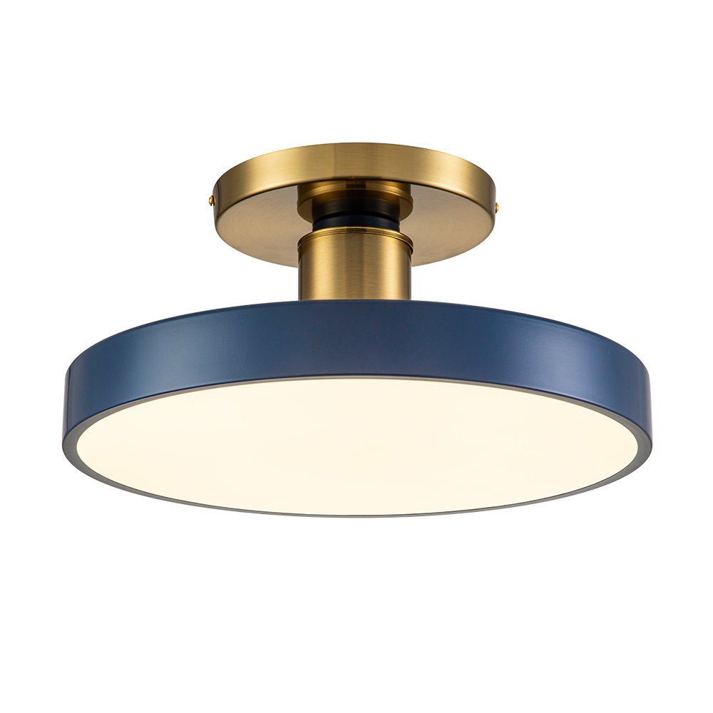 1-Light 40cm Minimalist Round LED Semi Flush Mount
