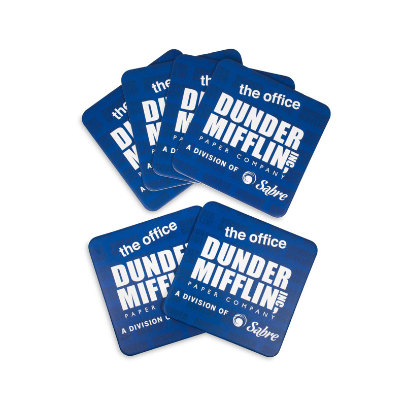 Sous-verres en papier The Office Dunder Mifflin Logo | Ensemble de 6