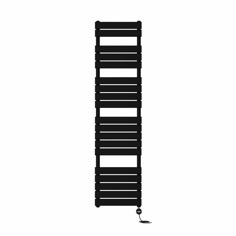 Flat Panel Towel Rail Heated Towel Rails, Black, 180cm H x 45cm W x 6.2cm D