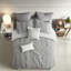 Ensembles de literie en jacquard de coton gris moderne, grand édredon pour chambre à coucher