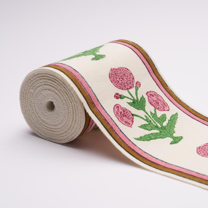 Schumacher X Molly Mahon Poppy Hand Block Trim, Pink