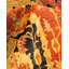 Tapis orange / noir / jaune noué à la main de conception unique 8 pi 1 po x 9 pi 9 po Hayner