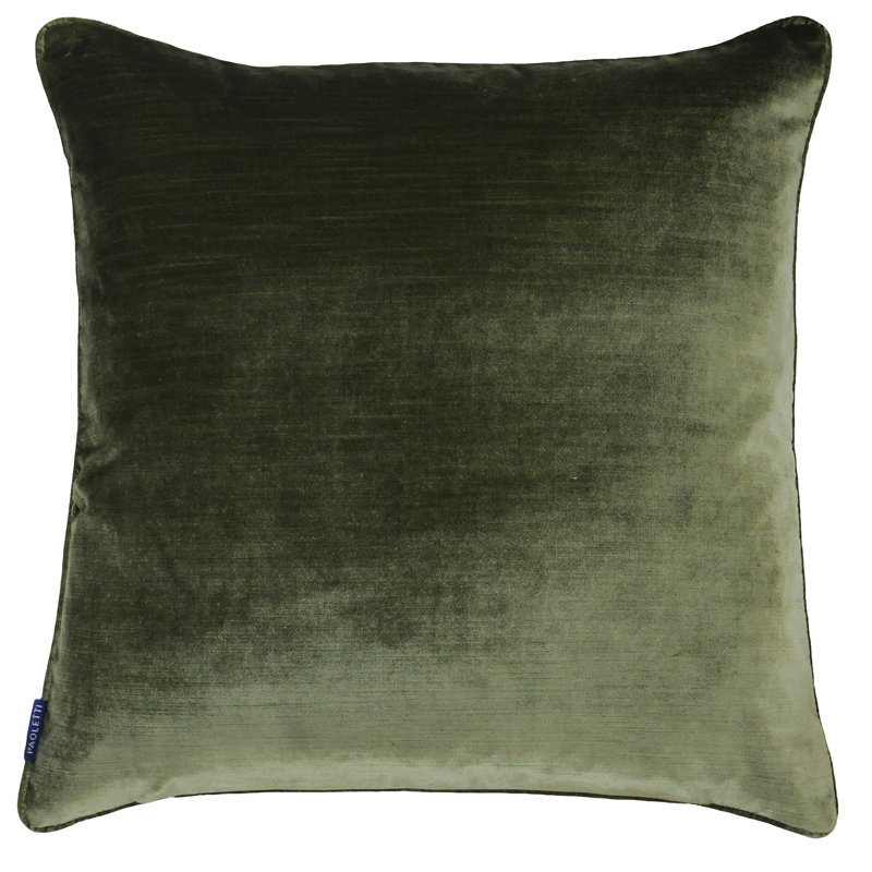 Luxevelvet Luxe Velvet Square Throw Cushion, Olive