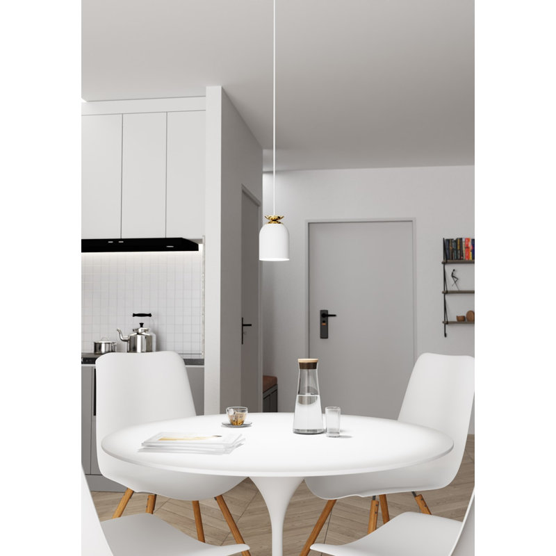 Ahalya 1 - Light Matte Black Pendant, White