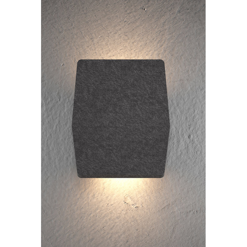 Hush LED Flush Mounted Sconce, 10.6" H x 9.1" W x 3.75" D, Dark Gray