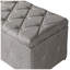 Repose-pieds rectangulaire avec rangement en lin et coussin éponge, beige
