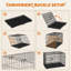 Foldable Metal Wire Dog Cage with Divider-101093293