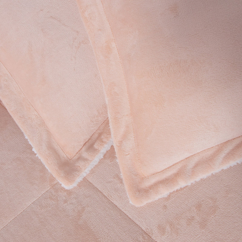 Blush Queen Micromink Sherpa Reversible Comforter Set