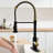 Touchless Kitchen Faucet With Pull Down Spray - Hands Automatic Smart, Black + Gold, Contemporary, Stainless Steel, Ceramic Fill Smart Touchless, , Contemporary Design, Filler