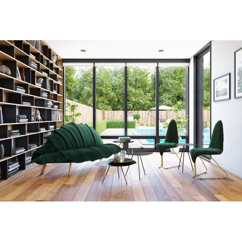 Sage Velvet Sofa, Ink Black