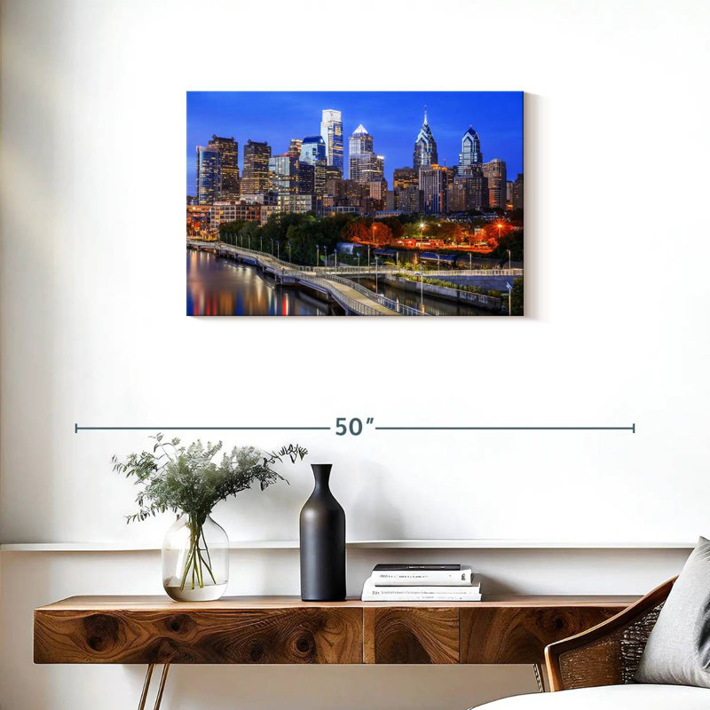 Ravi Philadelphia Blue Hour, 20" H x 30" W