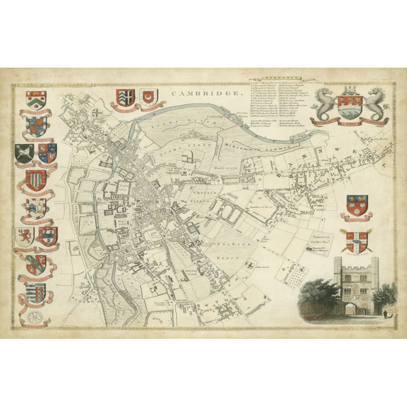 Map Of Cambridge - Wrapped Canvas Print, 51cm H x 76cm W x 3.8cm D