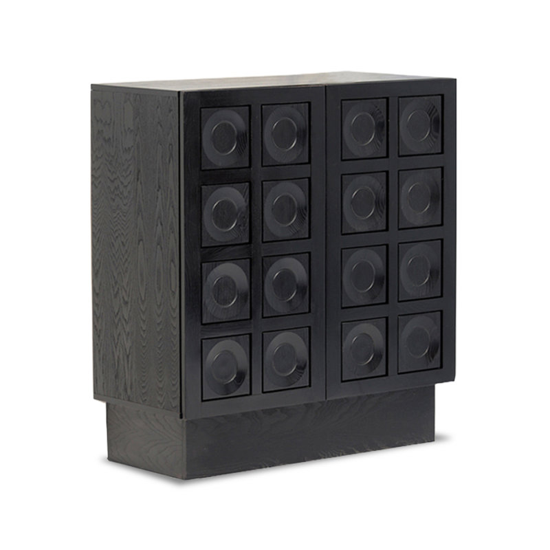 Black Solid Wood Sideboard