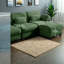 Canapé d'angle modulaire, canapé quatre places en chenille verte, style moderne
