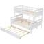 Lit simple superposé simple avec lit gigogne stable et de taille blanche-1556314480