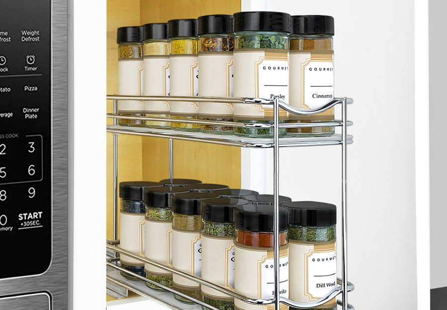 Double Pull Out Spice Rack Organizer