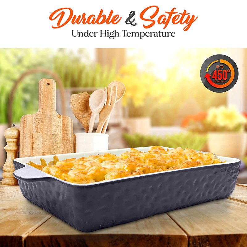 NutriChef 3 Piece Non-Stick Ceramic Bakeware Set