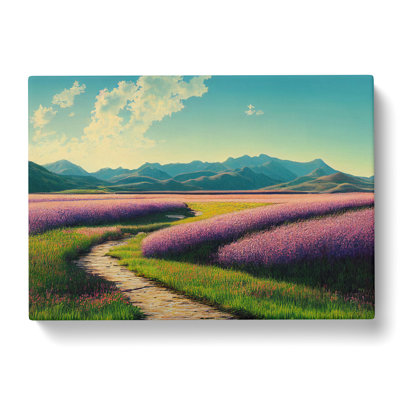 Spring Meadow Scene - Wrapped Canvas